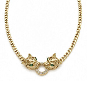 Colier placat cu aur de 14k Pantera Gold