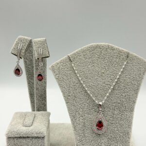 Set colier și cercei placat cu aur alb Etera Silver