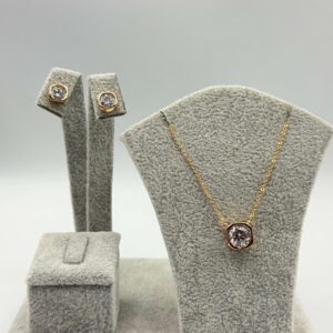 Set colier și cercei placat cu aur de 18k Estera